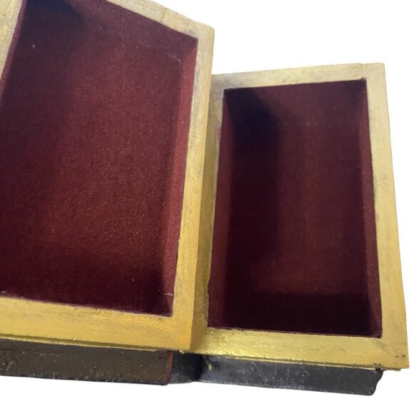 Faux Book Decorative Storage Box Holy Bible King James Velvet Lined  6"x4"x2" - Picture 6 of 14